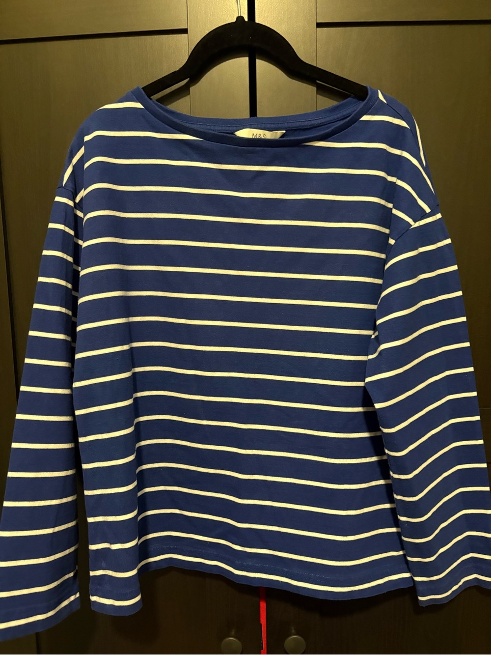 Marks & Spencer Pure Cotton Oversized Striped Top, size 8